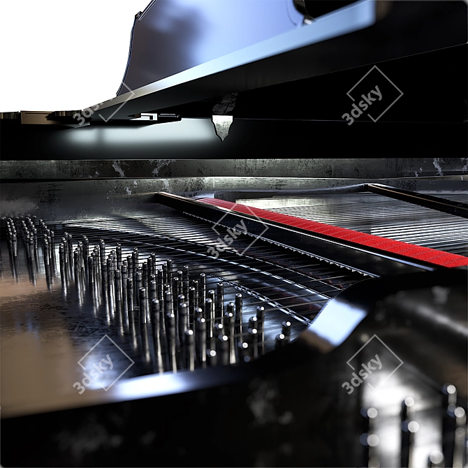 Sleek Steinway Black Piano 2015 3D model image 5