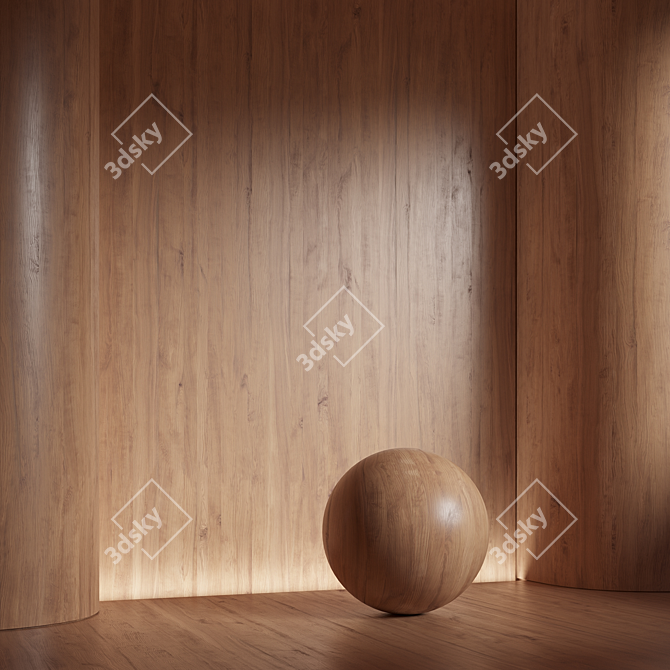 Seamless Wood Material Texture Set 3D model image 1