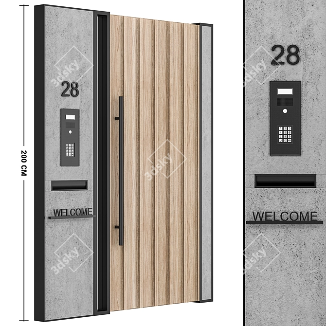 Ready-to-Use Exterior Door Model 3D model image 2