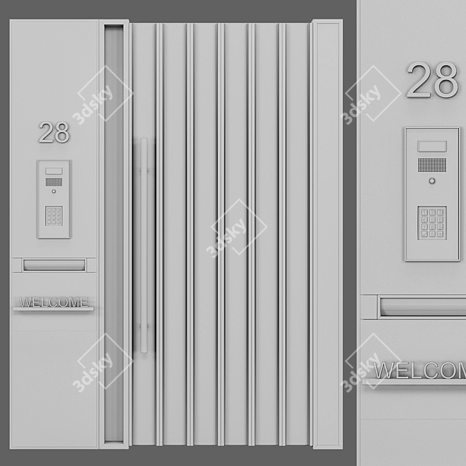 Ready-to-Use Exterior Door Model 3D model image 1