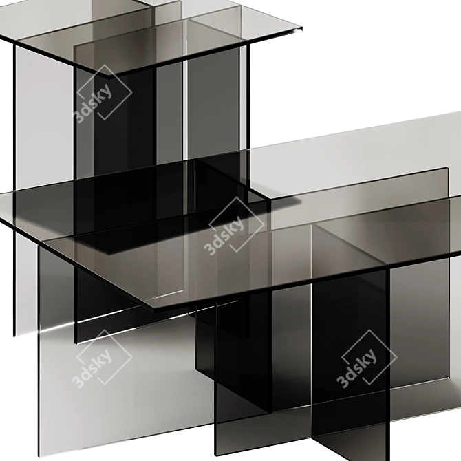 Sophisticated Anouk Glass Tables Set 3D model image 4