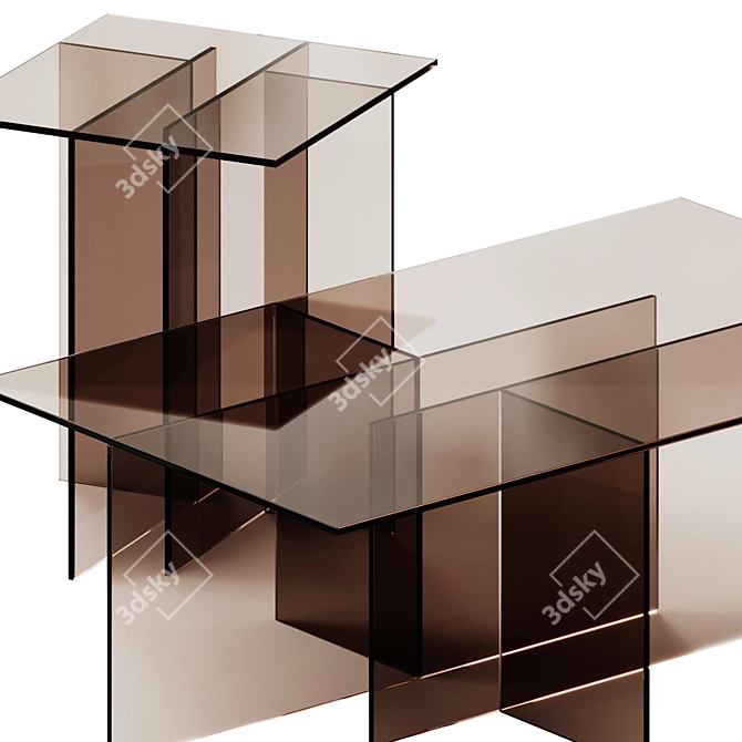 Sophisticated Anouk Glass Tables Set 3D model image 5