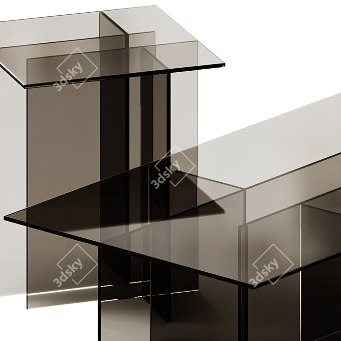 Sophisticated Anouk Glass Tables Set 3D model image 6