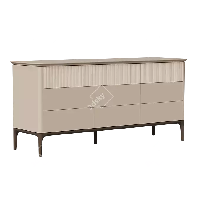 Primo Large Oak Chest Drawers 3D model image 3