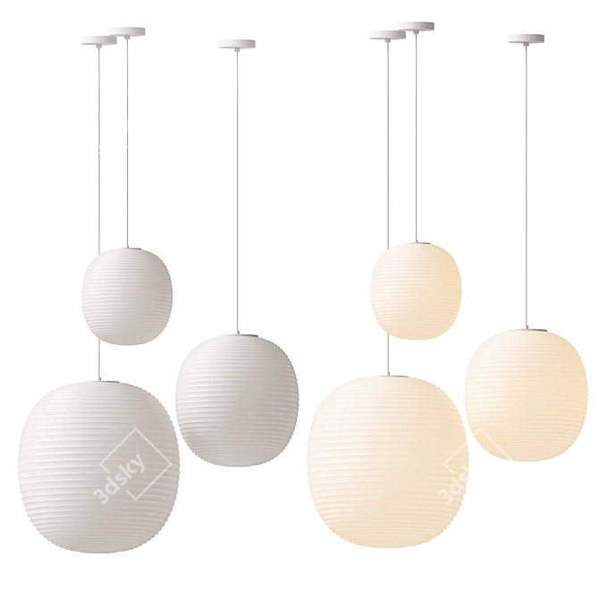 Elegant Lantern Pendant Lighting 3D model image 2