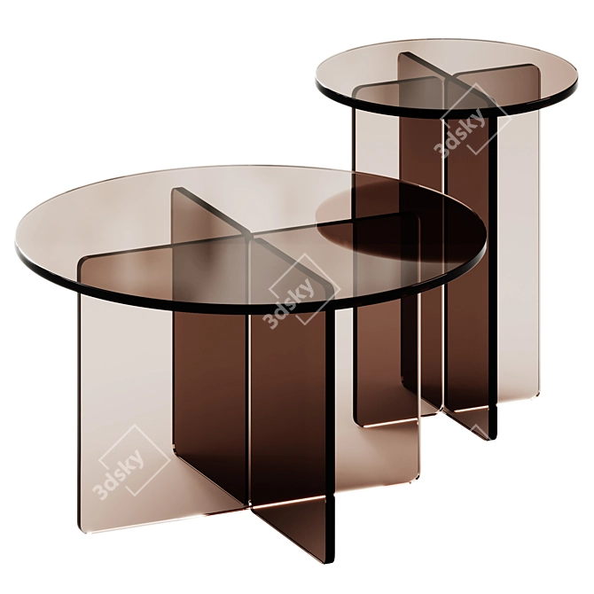 Pastill Iris Glass Tables Set 3D model image 2