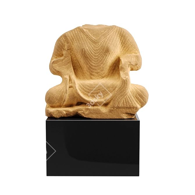 Serene Buddha Torso Sculpture 3D model image 1