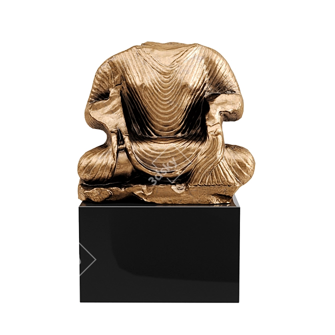 Serene Buddha Torso Sculpture 3D model image 3