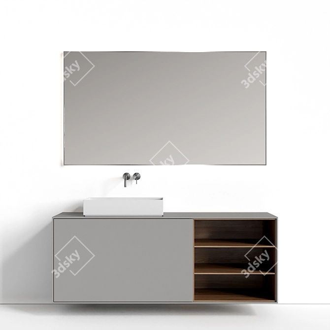 Designer Sink Vanity Line1 3D model image 1