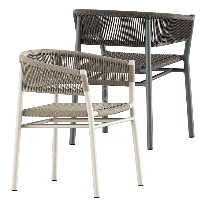 Modern Aluminum Kilt Dining Armchair 3D model image 1