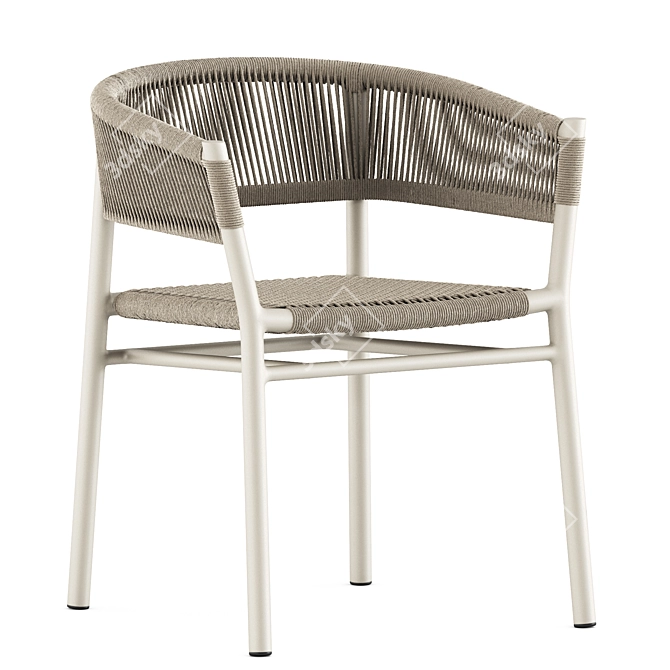 Modern Aluminum Kilt Dining Armchair 3D model image 3