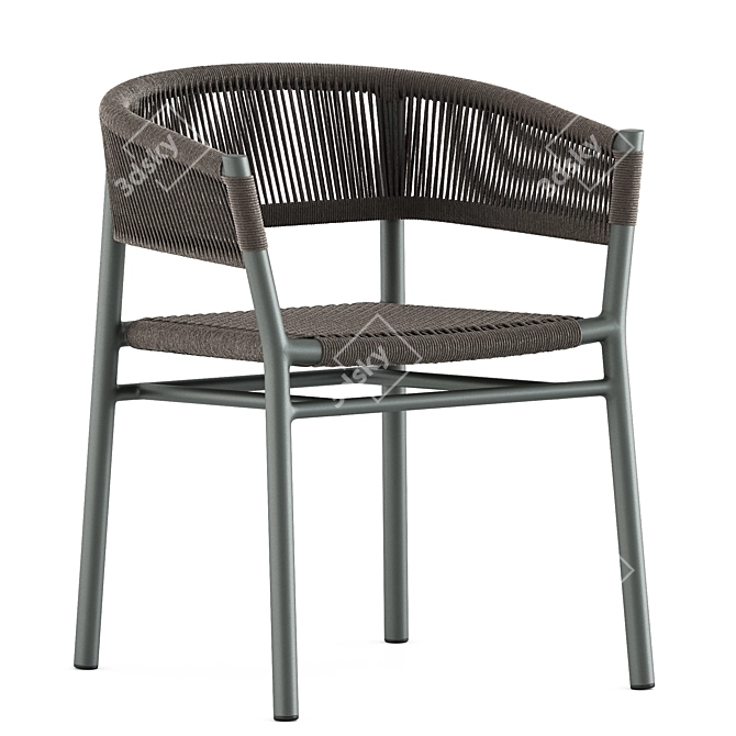 Modern Aluminum Kilt Dining Armchair 3D model image 4