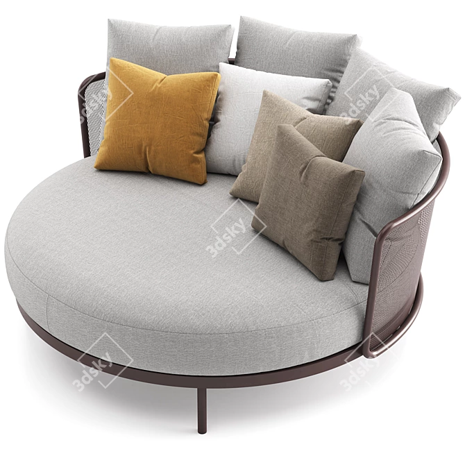 Sleek Comfort Round Daybed 3D model image 1