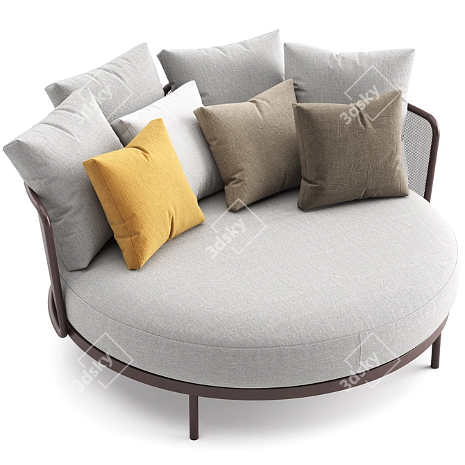 Sleek Comfort Round Daybed 3D model image 6