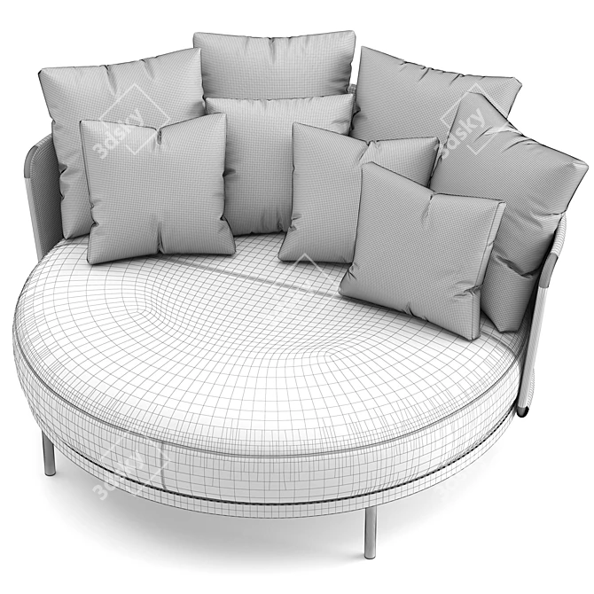 Sleek Comfort Round Daybed 3D model image 7