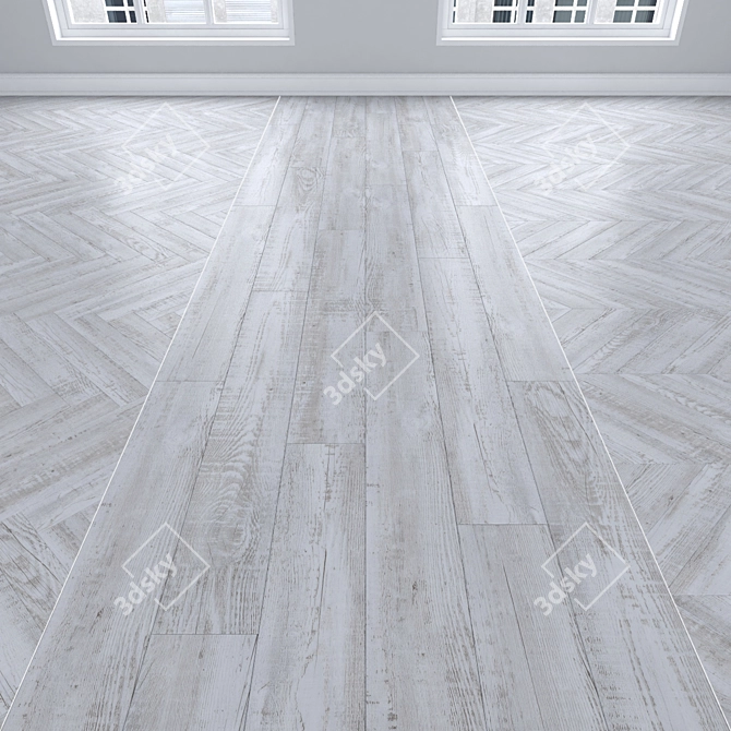 Title: Dub Parquet Flooring Set 3D model image 1