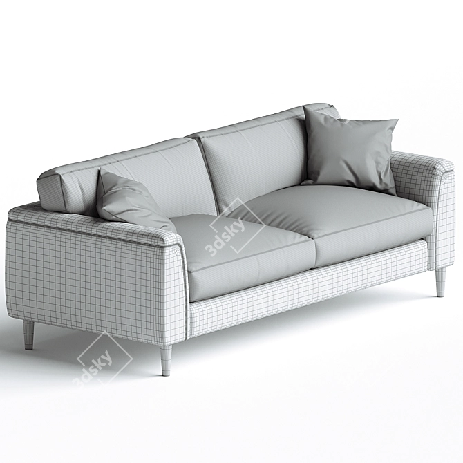 Elegant Reya 3-Seater Sofa 3D model image 4