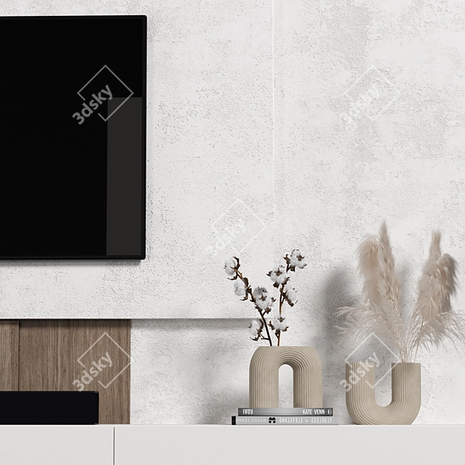 Modern Modular 4K TV Wall 3D model image 3