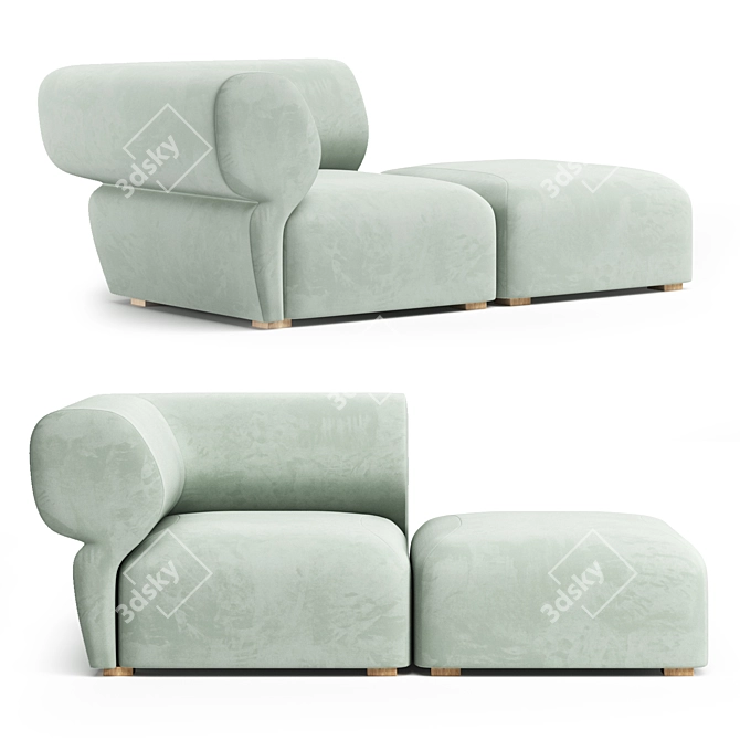 Stylish Fly Sofa with Modules 3D model image 1