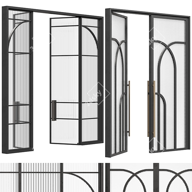 Glass Door Interior Visual Collection 3D model image 1