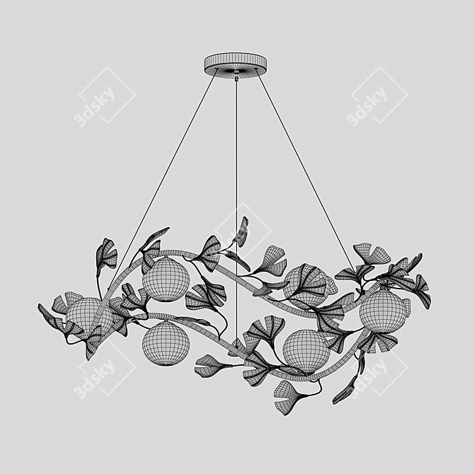 Asta Gold Pendant Light Fixture 3D model image 2