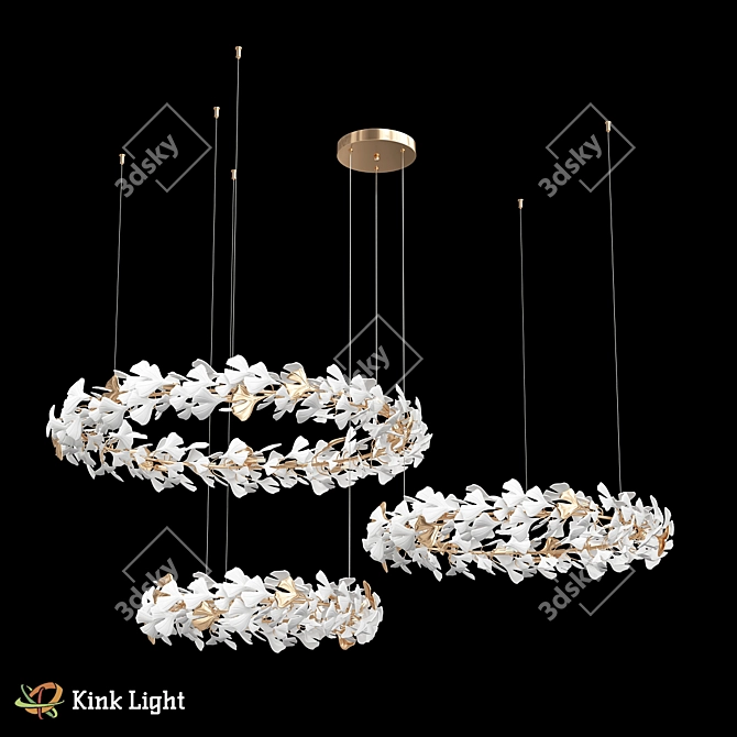 Gold Scandinavian Pendant Chandelier Syri 3D model image 1