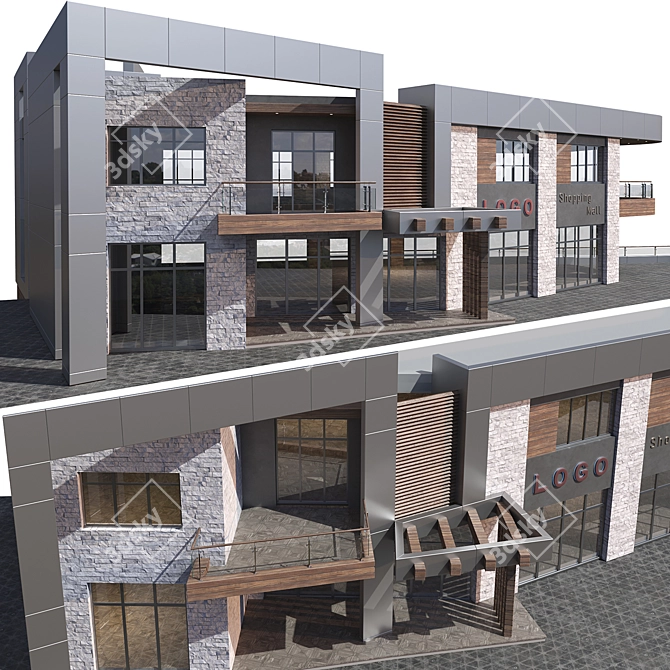 Dual-level Commercial Structure 3D model image 2