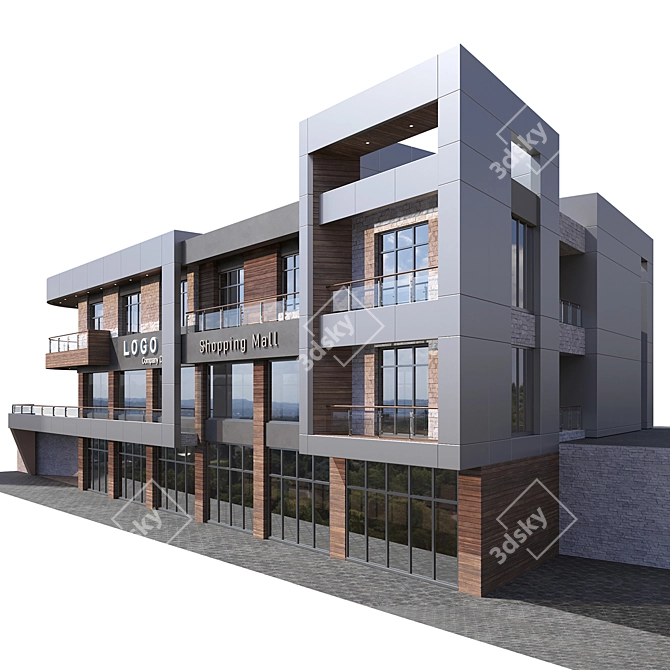 Dual-level Commercial Structure 3D model image 3