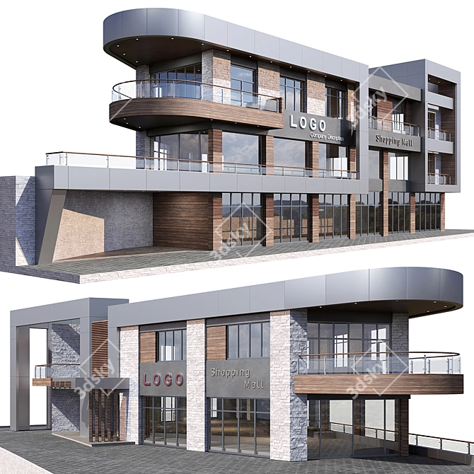 Dual-level Commercial Structure 3D model image 10