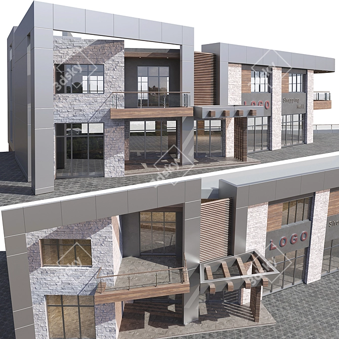 Dual-level Commercial Structure 3D model image 12