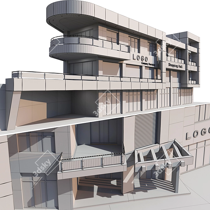 Dual-level Commercial Structure 3D model image 14