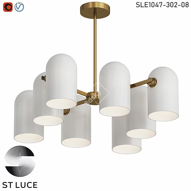 Modern Ceiling Light in Bronze 3D model image 1