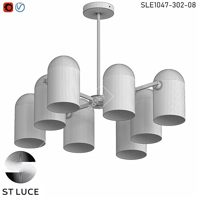 Modern Ceiling Light in Bronze 3D model image 2