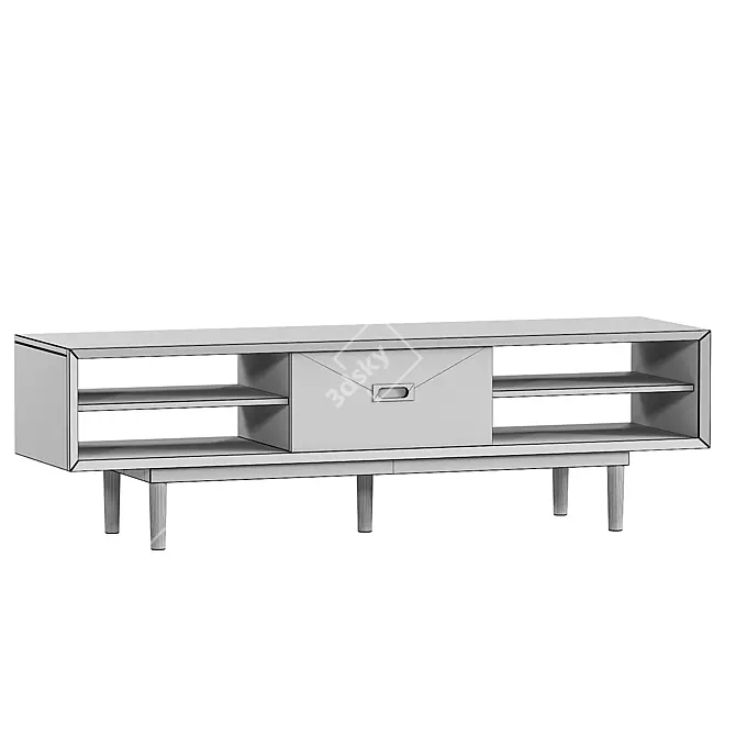 Minimalist 4-Drawer TV Stand 3D model image 3