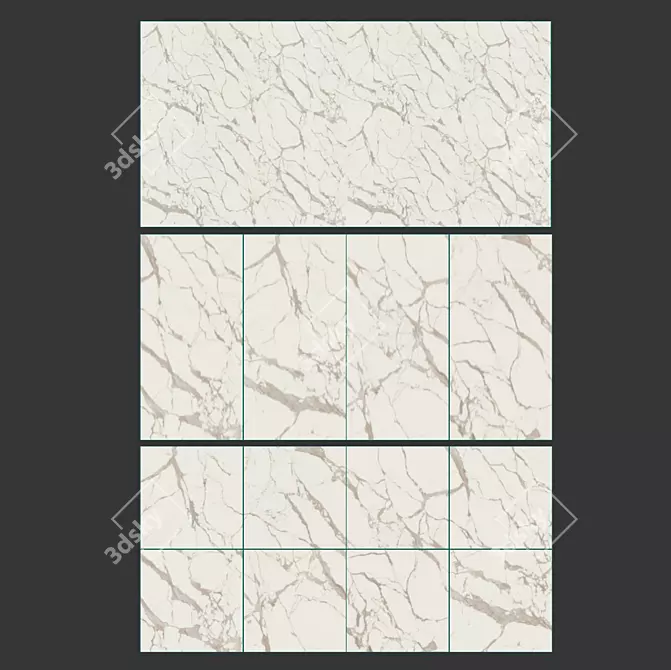 Stone Calacatta Light Semilucidato Ceramic Tile 3D model image 4