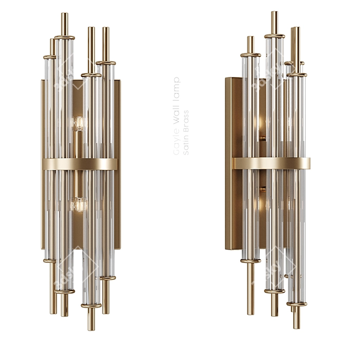 Sleek Gayle Sconce by Black Rooster 3D model image 1