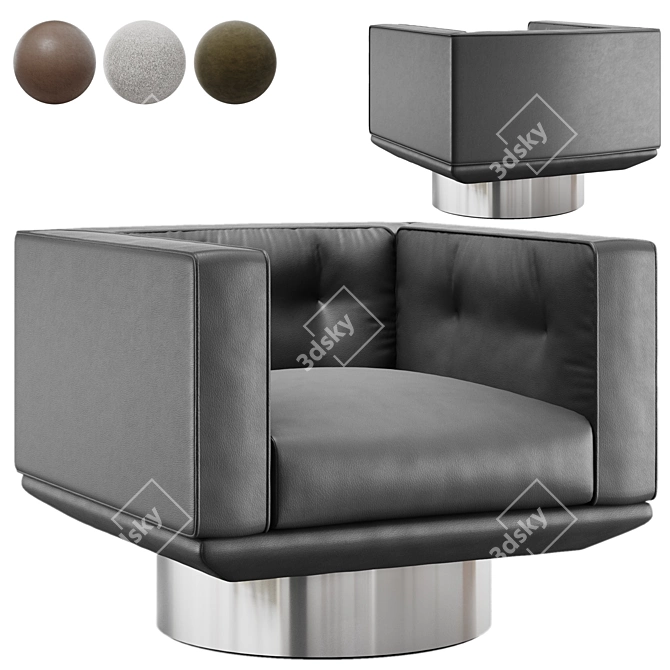 Modernist Elegance Comfort Armchair 3D model image 1