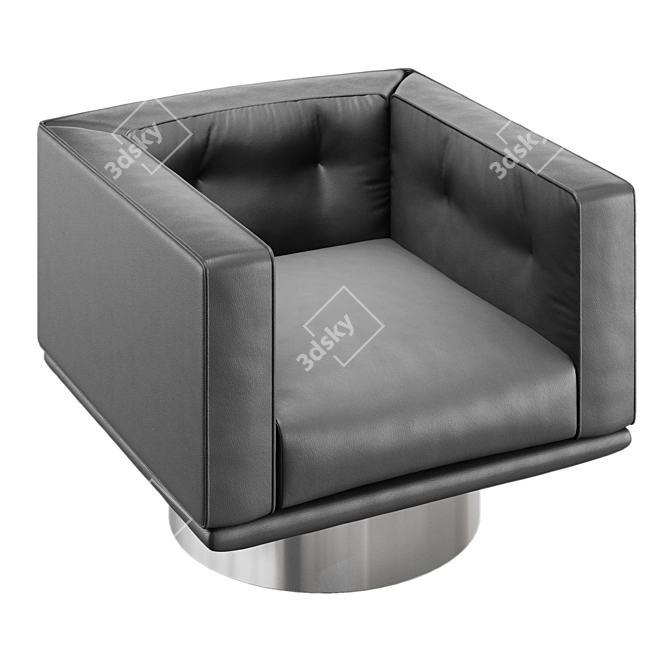 Modernist Elegance Comfort Armchair 3D model image 2