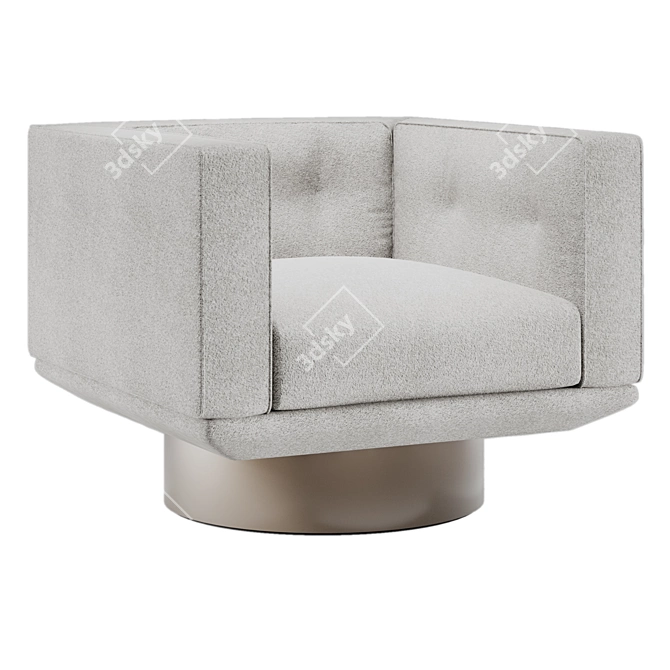 Modernist Elegance Comfort Armchair 3D model image 5