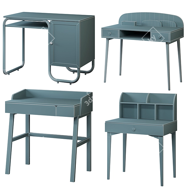 Children's Desk Sets Collection 3D model image 6