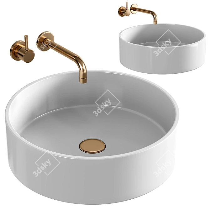 Elegant Sofía Washbasin 

(Note: the description provided did not contain any Russian text for translation.) 3D model image 1