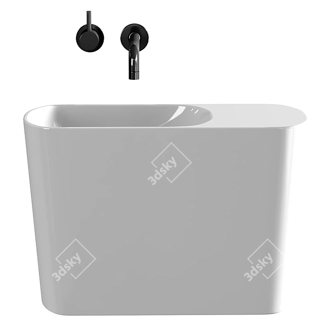 Spiral Wave Washbasin Aesthetic 3D model image 2