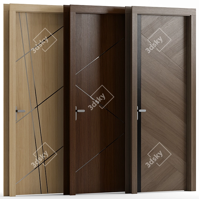 Oakwood Metal Interior Doors 3D model image 1