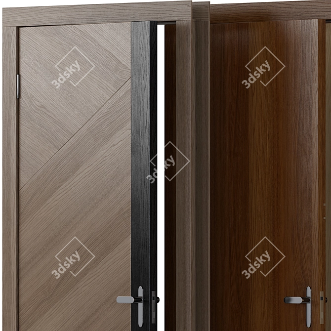 Oakwood Metal Interior Doors 3D model image 3