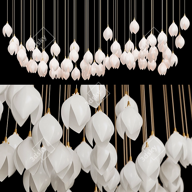 Bloom Blanket Chandelier - Modern Luxury meets Elegance 3D model image 1