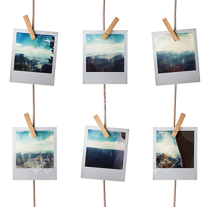 Travel-Inspired Polaroid Decor Set 3D model image 3