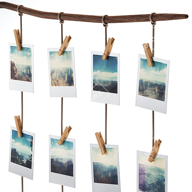 Travel-Inspired Polaroid Decor Set 3D model image 4