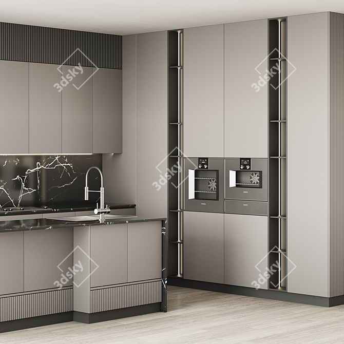 Modern Island Kitchen 2015 Set 3D model image 2