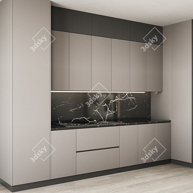 Modern Island Kitchen 2015 Set 3D model image 3