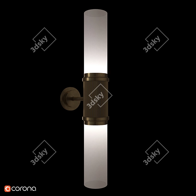 Symmetric Antique Brass Wall Light 3D model image 2